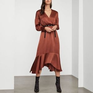 🔥Bcbgmaxazaria Bronze Midi Grommet Belt Dr